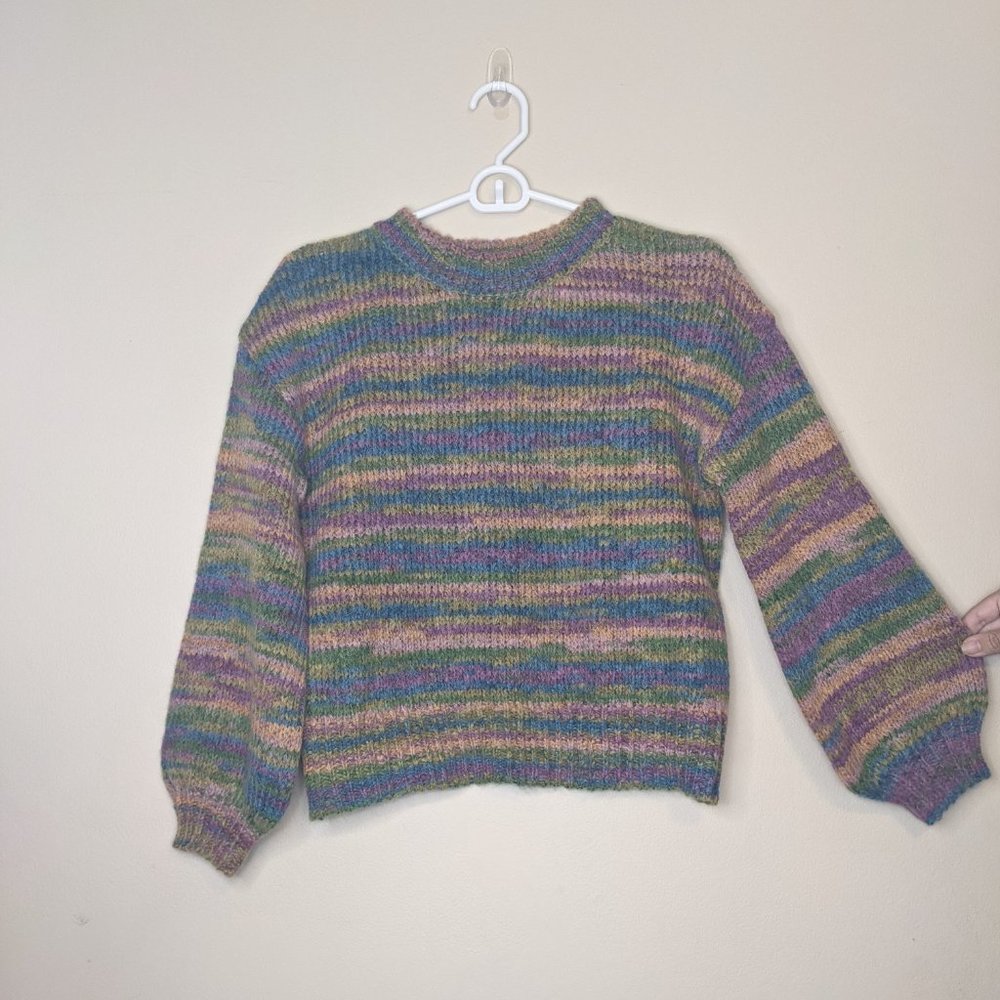Love by Design Rainbow Wool Blend Knit Sweater Size Small - Picture 4 of 6